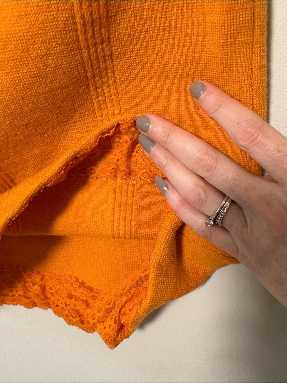 Vintage 2-Piece Knit Dress & Long Jacket Set | Burnt Orange | Approx. Sz 10